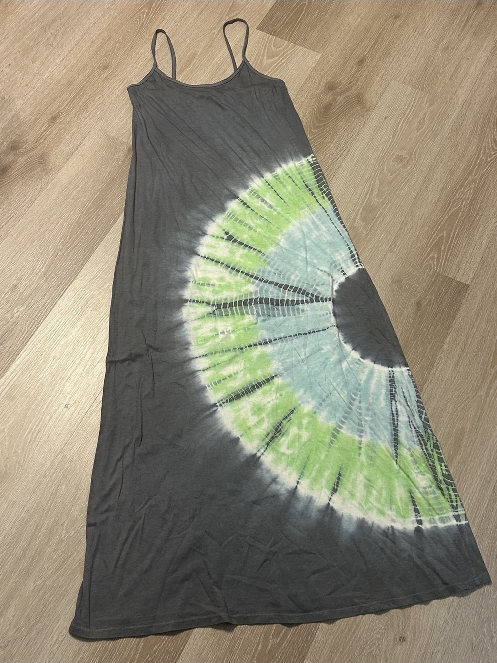 Allen Allen USA Gray Tie-Dye Maxi Dress Sz XS